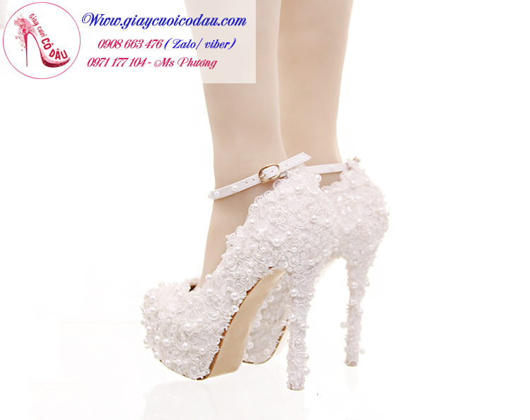 Giày cưới cô dâu công chúa màu trắng GCD1502