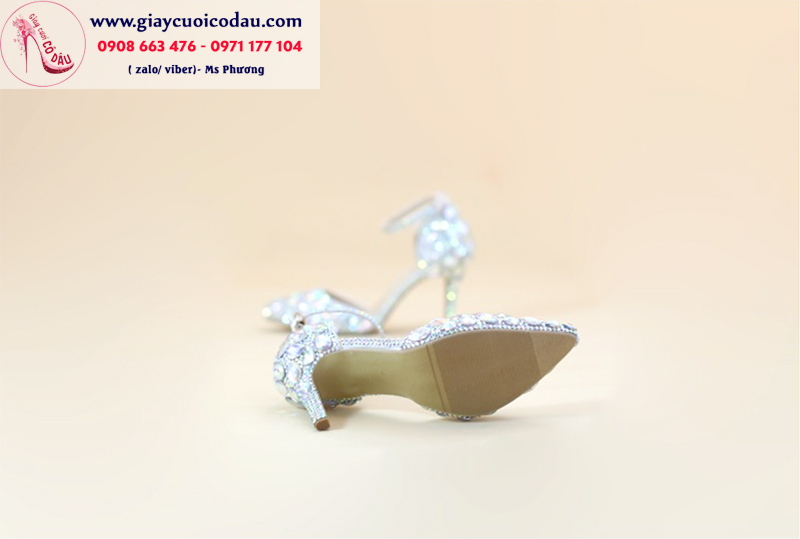 Giày cưới cô dâu đính đá lấp lánh sang chảnh GCD87