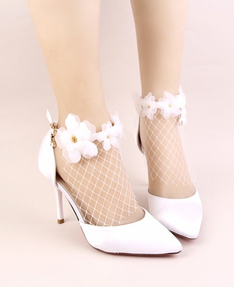 Giày cưới cô dâu tinh khôi màu trắng GCD57