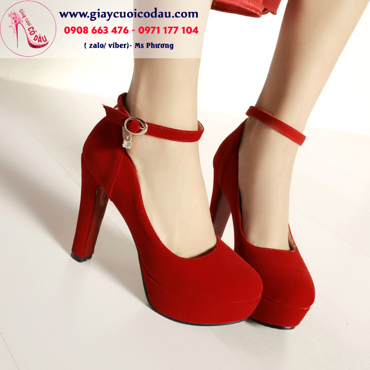 Giày cưới cao gót màu đỏ 12cm xinh xắn GCD114