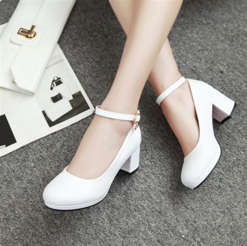 Giày cưới cao gót đơn giản 6 phân màu trắng GCD123
