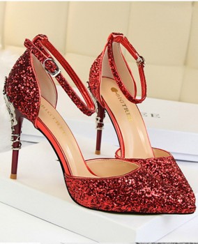 Giày cưới cô dâu màu đỏ ánh kim sang trọng GCD4602